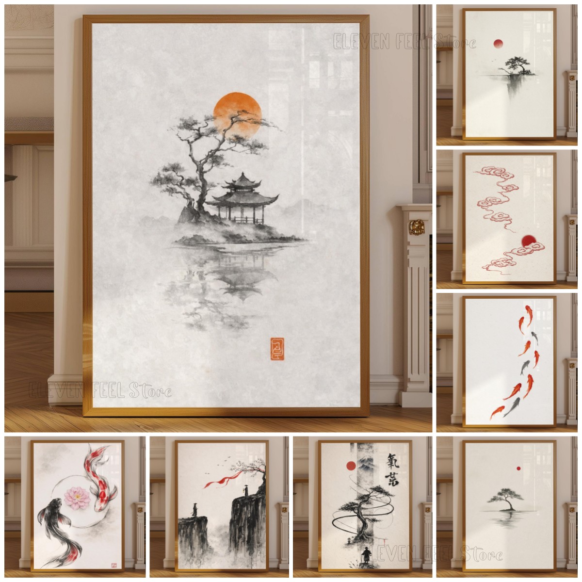 Japanese Zen Lifestyle - Póster de Árbol de Tinta Japonés,