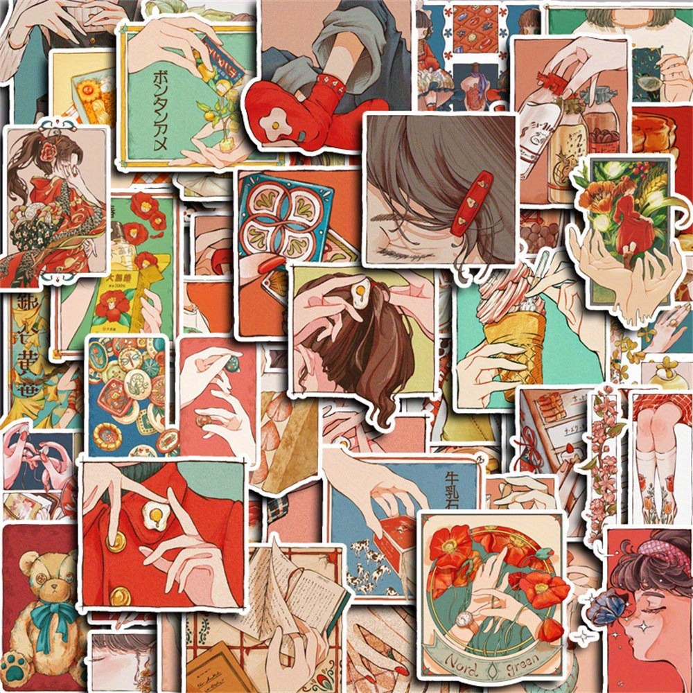 Japanese Lifestyle Store - 50 Pegatinas de Estilo Vintage Tradicional