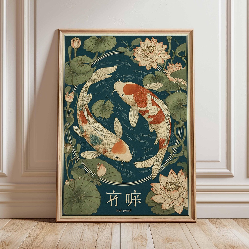 Póster de Peces Koi Japoneses, - Japanese Zen Lifestyle reseña y precio