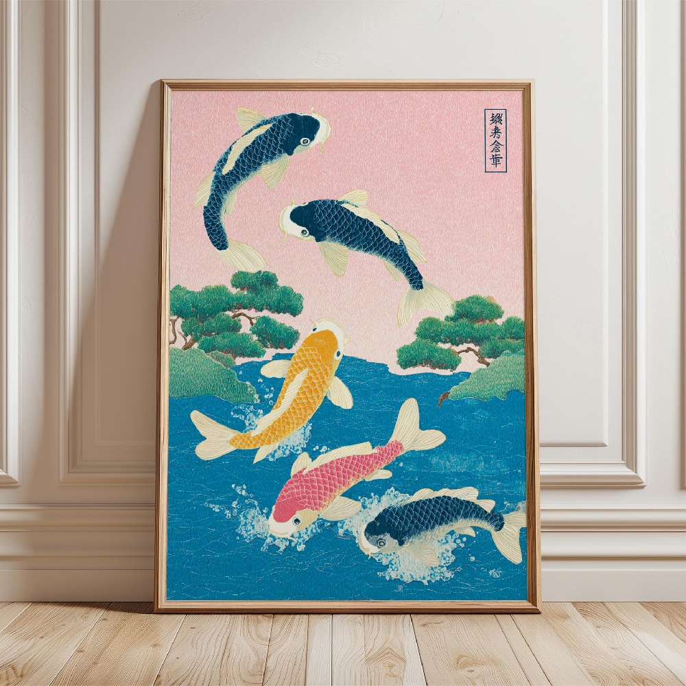 Póster de Peces Koi Japoneses, - Japanese Zen Lifestyle reseña y precio