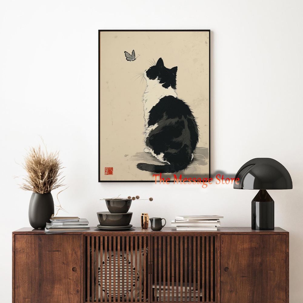 Póster de Gato Japonés Minimal - Japanese Zen Lifestyle reseña y precio
