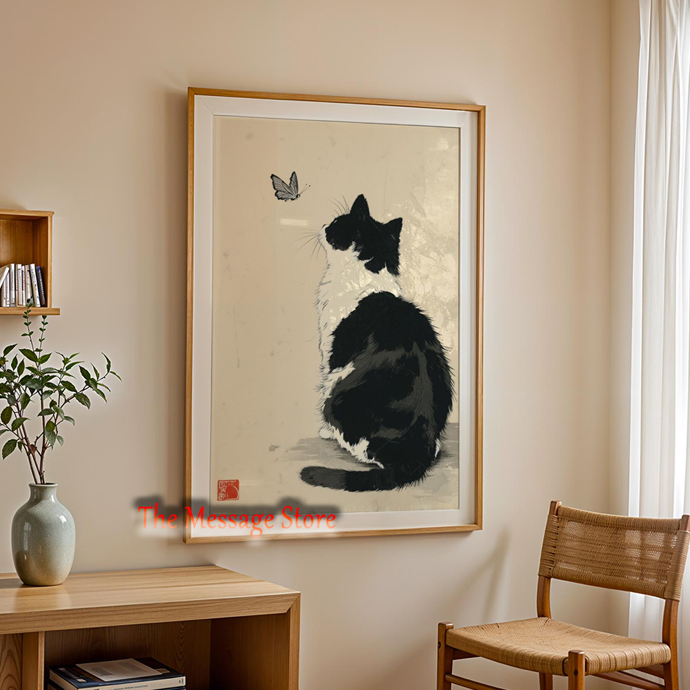 Póster de Gato Japonés Minimal - Japanese Zen Lifestyle reseña y precio